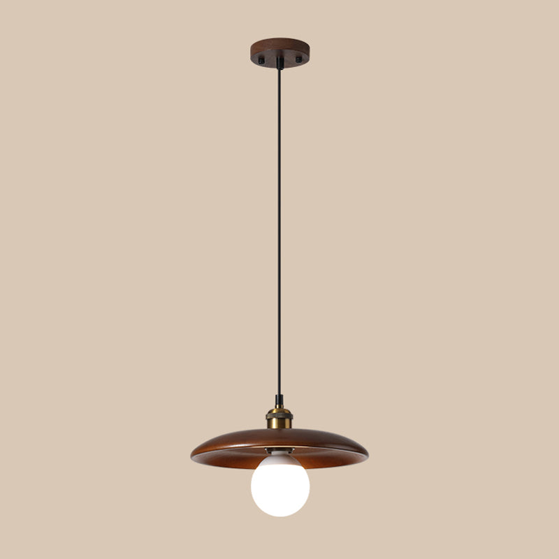 Modern Style Pot Cover Hanging Light Wood Hanging Lamp for Bedroom