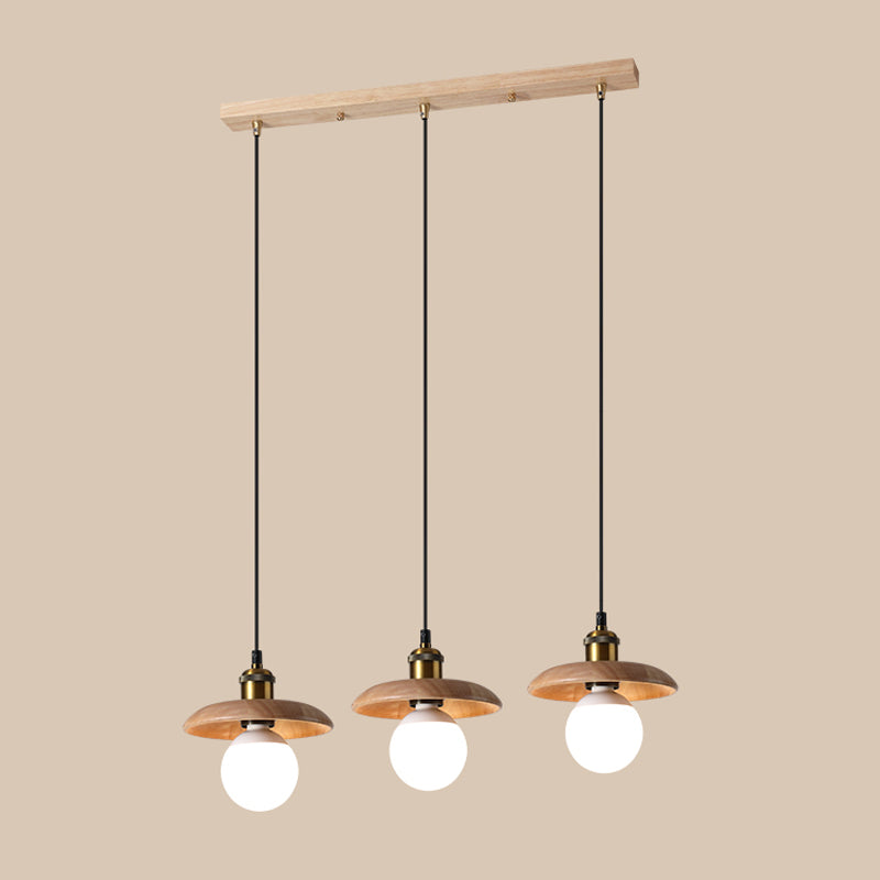 Modern Style Pot Cover Hanging Light Wood Hanging Lamp for Bedroom