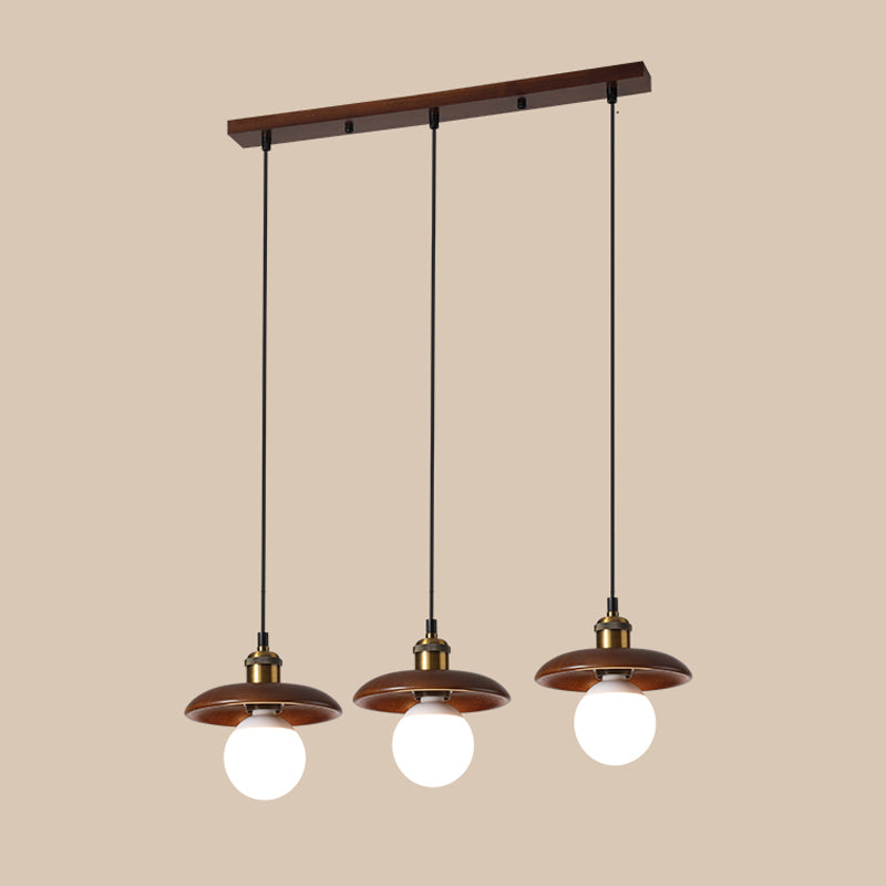 Modern Style Pot Cover Hanging Light Wood Hanging Lamp for Bedroom