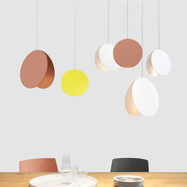 Contemporary Style Round Pendant Lamp Metal 1 Light Suspension Light