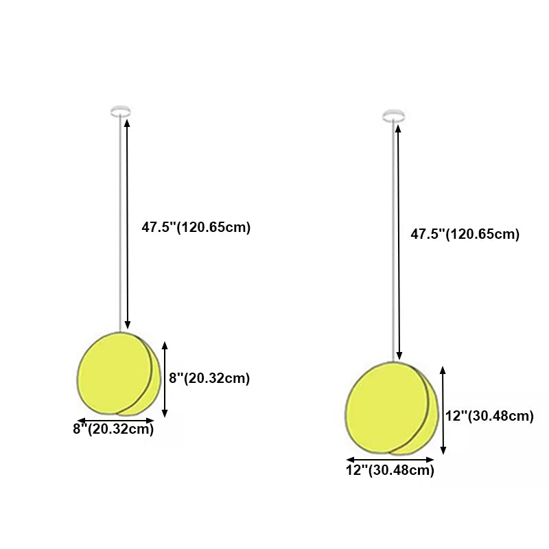 Contemporary Style Round Pendant Lamp Metal 1 Light Suspension Light