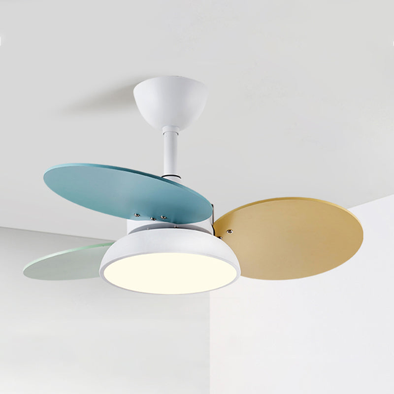 Metal Fan Ceiling Lights Modern Style 1 Light Flush Mount Lamp