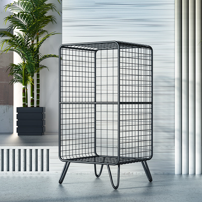 Modern Style Bookshelf Standard Vertical Closed Back Metal Bookcase