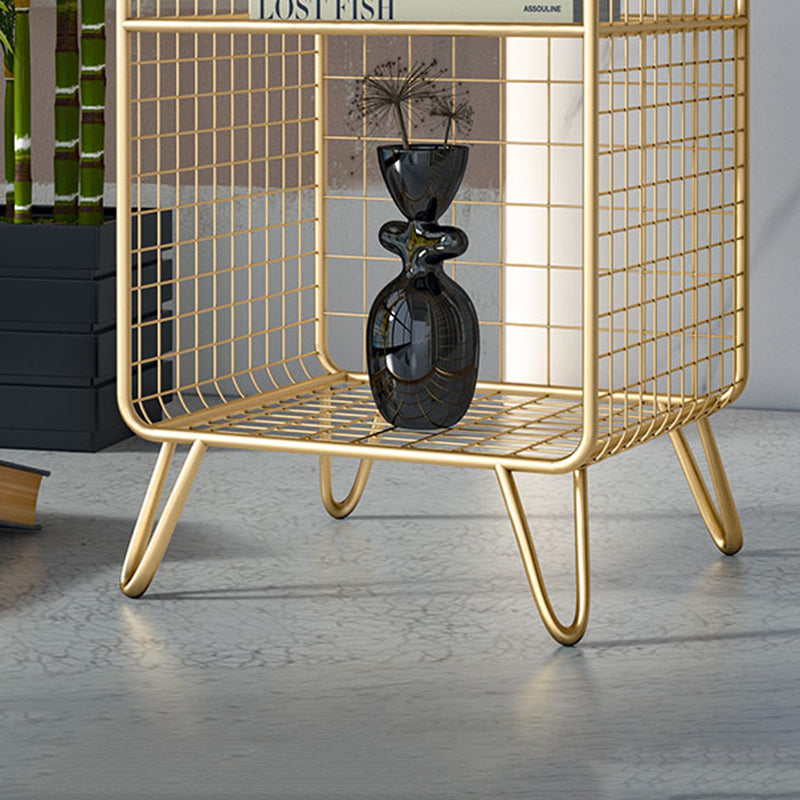 Modern Style Bookshelf Standard Vertical Closed Back Metal Bookcase