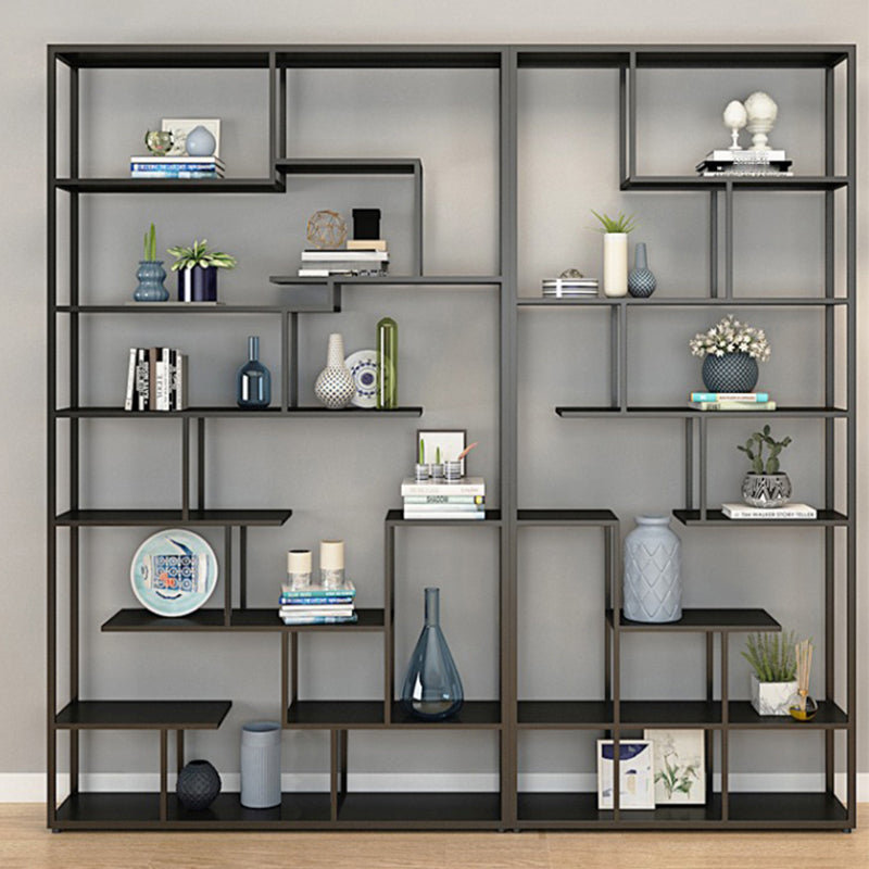 9.84"W Bookshelf Black Open Back Modern Style Bookcase for Home Office