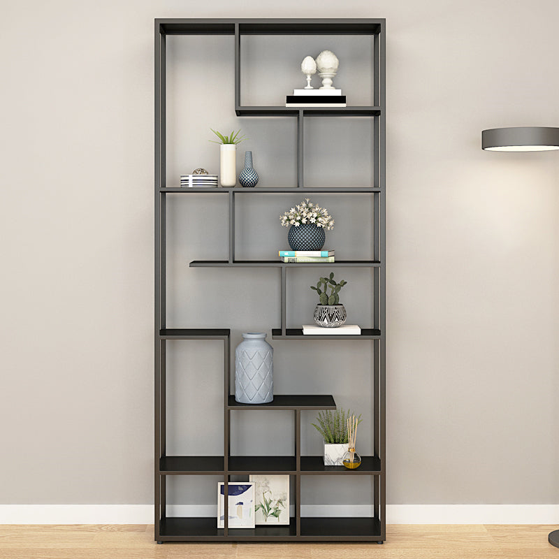 9.84"W Bookshelf Black Open Back Modern Style Bookcase for Home Office