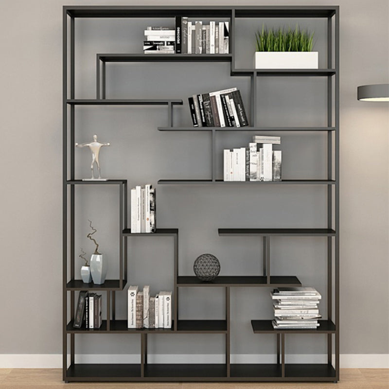 9.84"W Bookshelf Black Open Back Modern Style Bookcase for Home Office