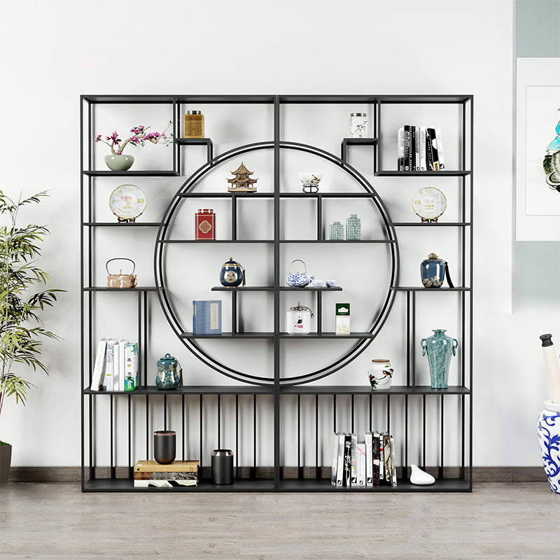 9.84"W Bookshelf Black Open Back Modern Style Bookcase for Home Office