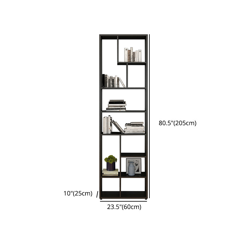 9.84"W Bookshelf Black Open Back Modern Style Bookcase for Home Office