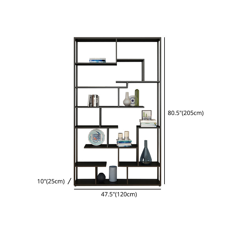 9.84"W Bookshelf Black Open Back Modern Style Bookcase for Home Office