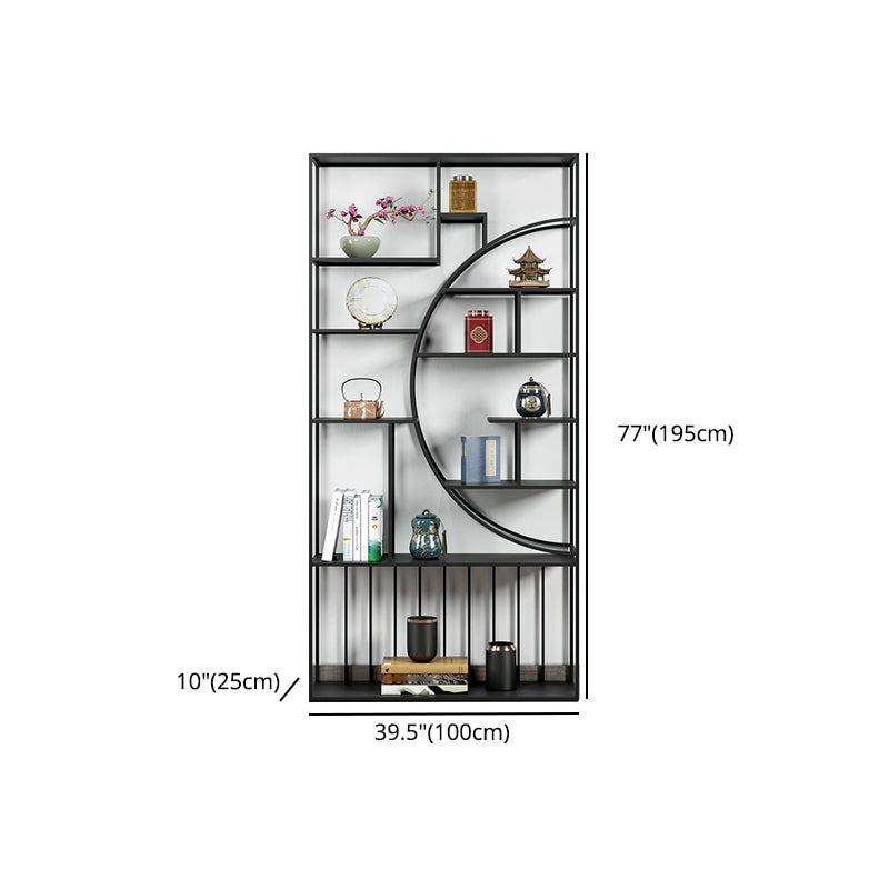 9.84"W Bookshelf Black Open Back Modern Style Bookcase for Home Office