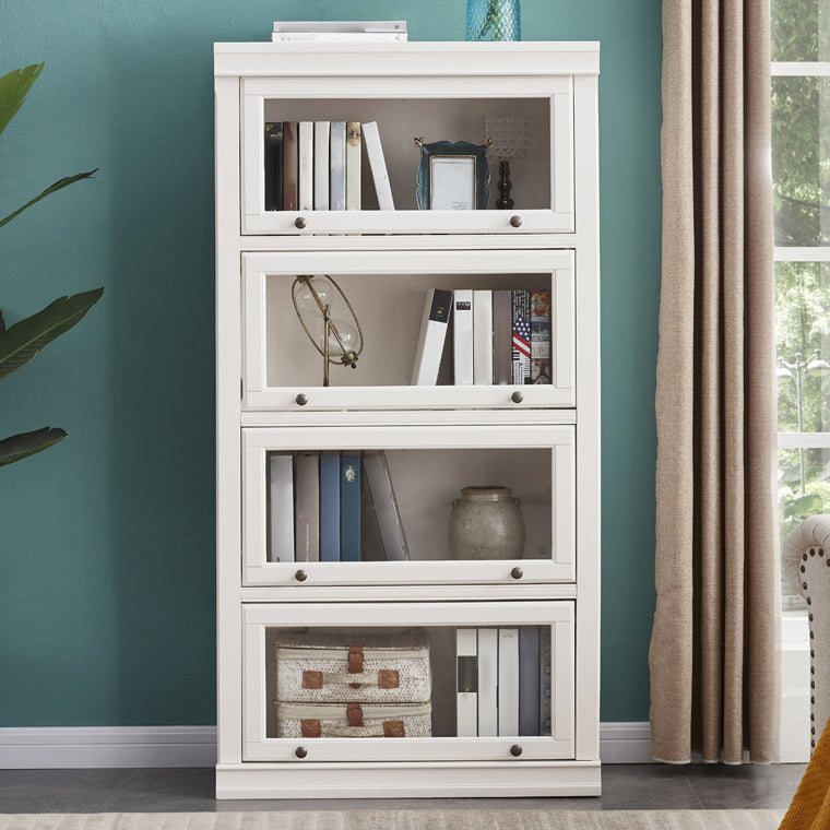 Wooden Vertical Bookcase Contemporary Closed Back Bookshelf for Home Office