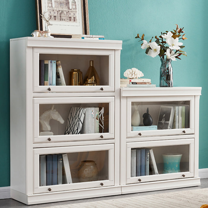 Wooden Vertical Bookcase Contemporary Closed Back Bookshelf for Home Office