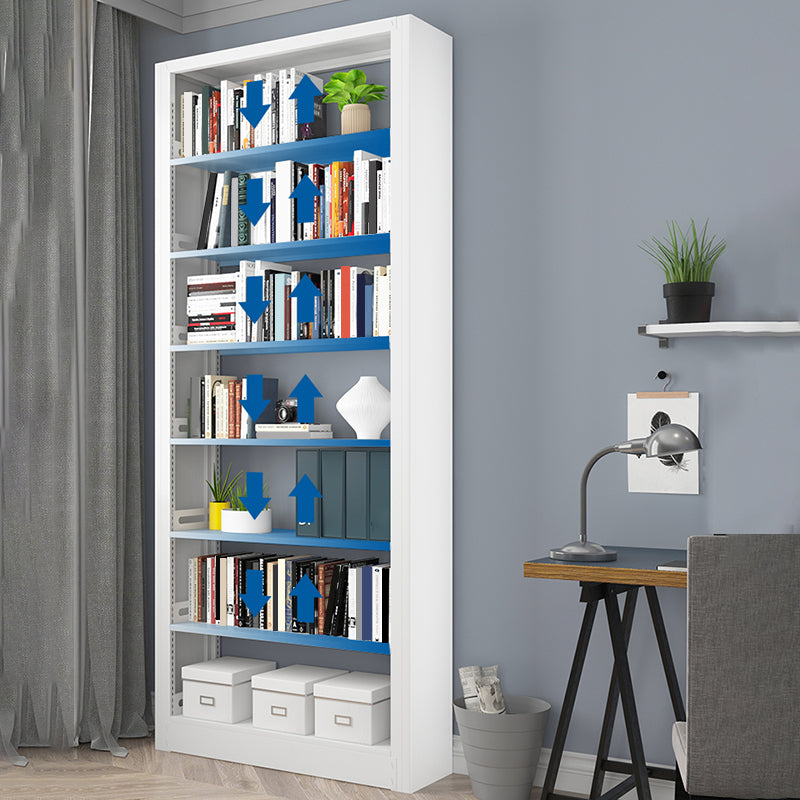7 Shelf Metal Bookcase Contemporary Open Bookshelf for Home Office