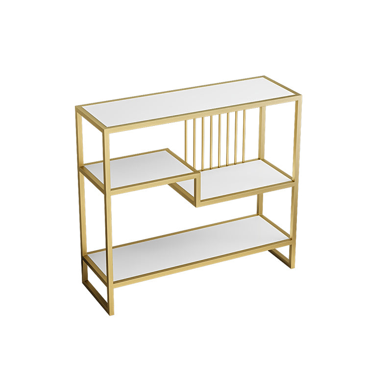 Modern Style Etagere Bookcase Open Back Metal Home Bookshelf