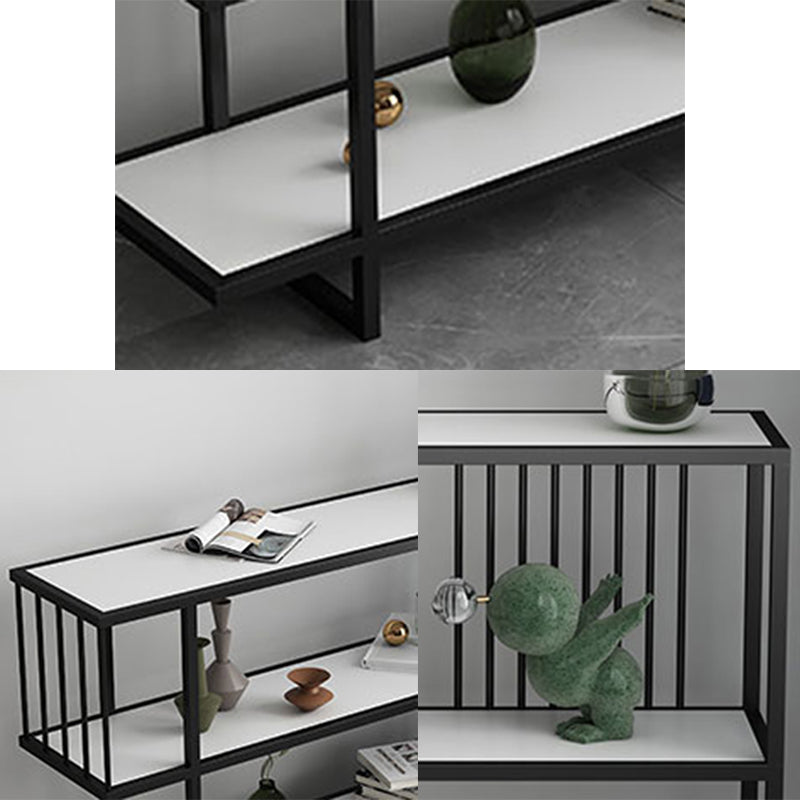 Modern Style Etagere Bookcase Open Back Metal Home Bookshelf