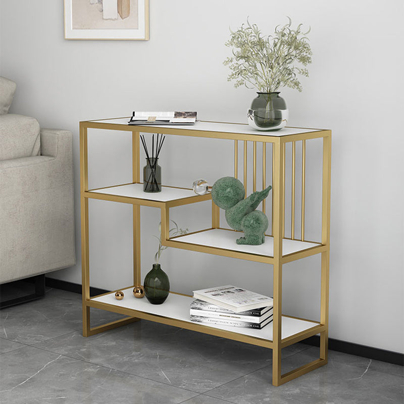 Modern Style Etagere Bookcase Open Back Metal Home Bookshelf