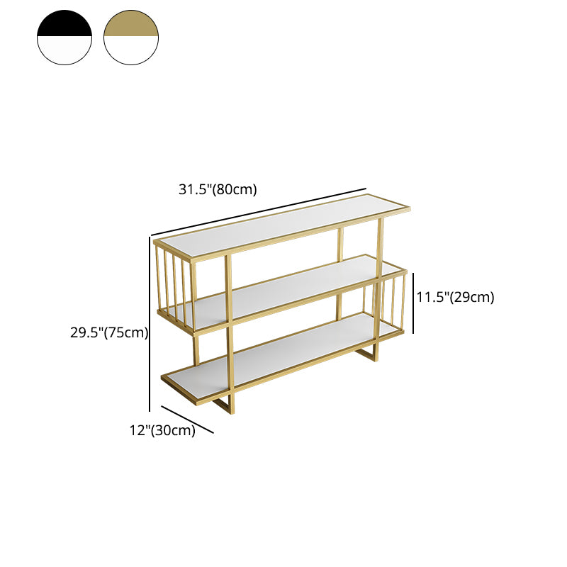 Modern Style Etagere Bookcase Open Back Metal Home Bookshelf