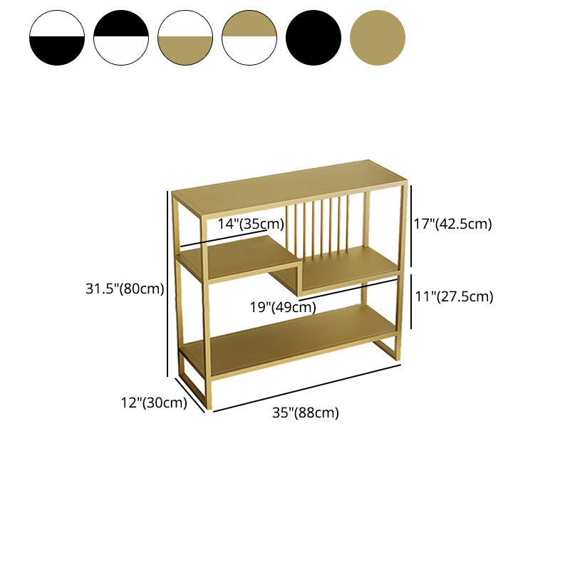Modern Style Etagere Bookcase Open Back Metal Home Bookshelf