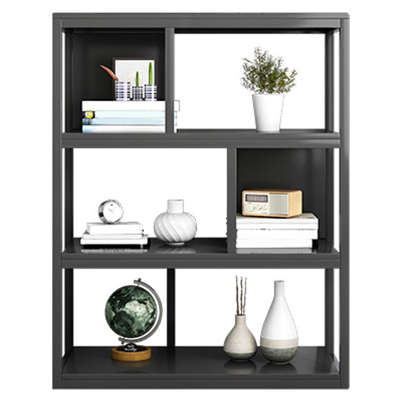 Vertical Metal Frame Etagere Bookshelf Manufactured Wood Shelf Bookcase for Living Room