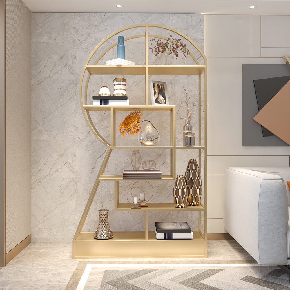 Urban Metal Etagere Bookshelf Vertical Open Bookcase for Home Office