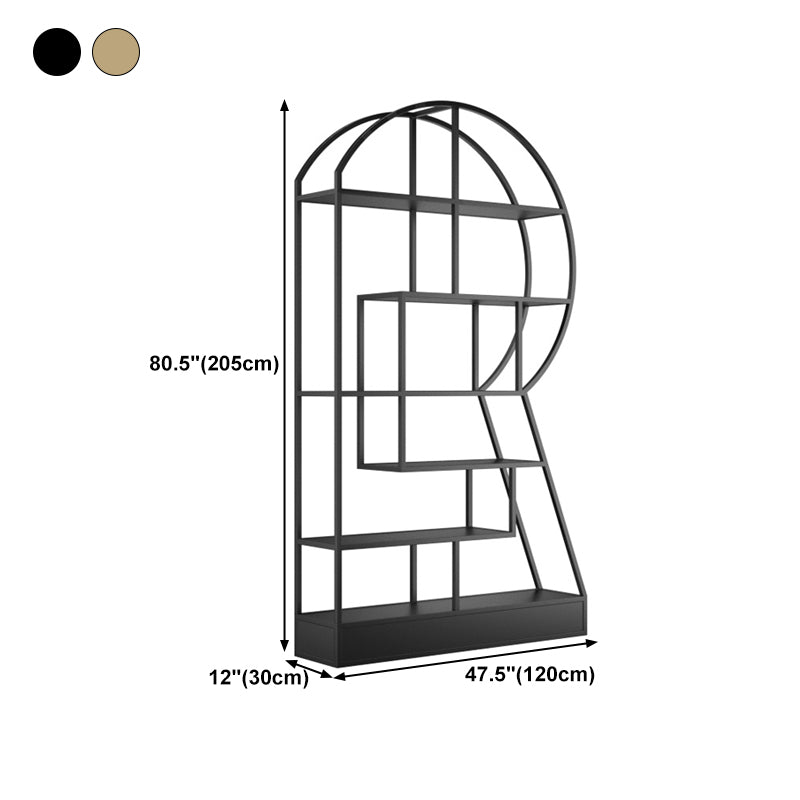 Urban Metal Etagere Bookshelf Vertical Open Bookcase for Home Office