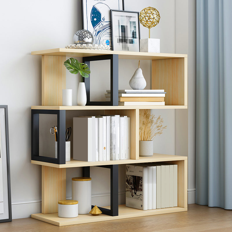 Wood Standard Bookcase Contemporary Style Open Back Bookshelf for Home Office