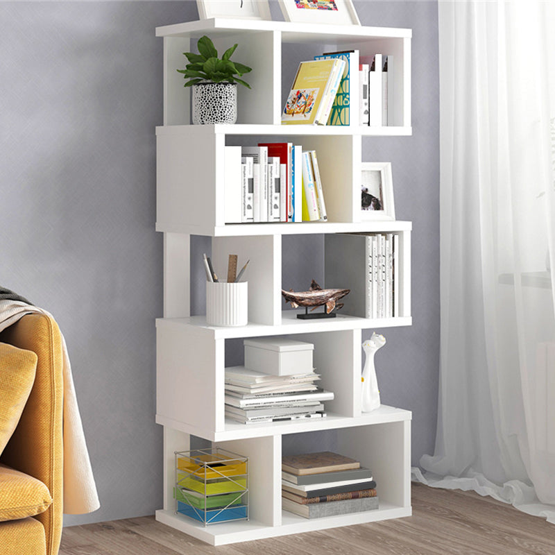Wood Standard Bookcase Contemporary Style Open Back Bookshelf for Home Office