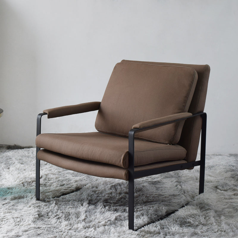 Bonded Leather/Linen Arm Chair 27.5 "L x 34.2"W x 31.4"H Arms Included Chair