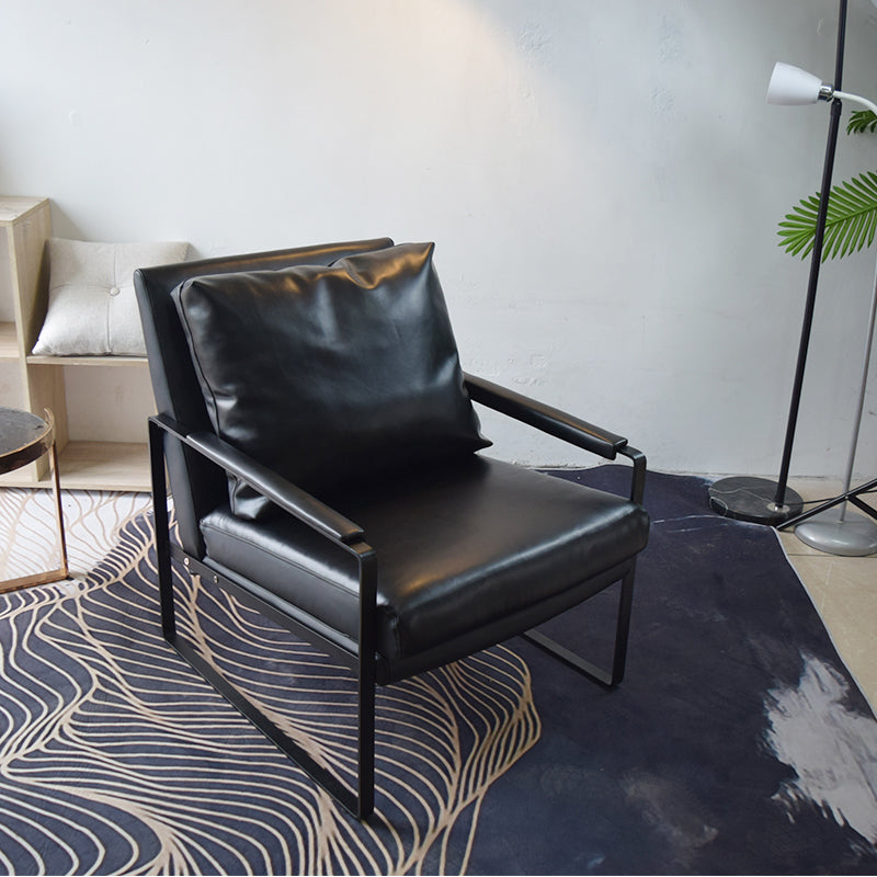 Bonded Leather/Linen Arm Chair 27.5 "L x 34.2"W x 31.4"H Arms Included Chair