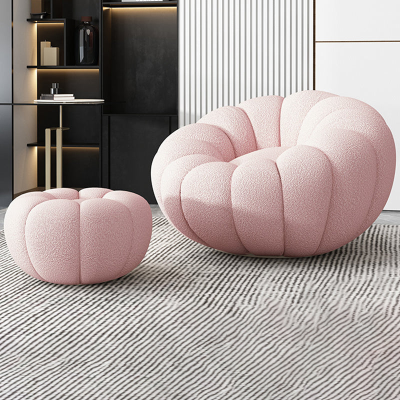 Faux Leather/Faux Fur Chair 37.4" L x 37.4" W x 25.6" H Convertible Chair