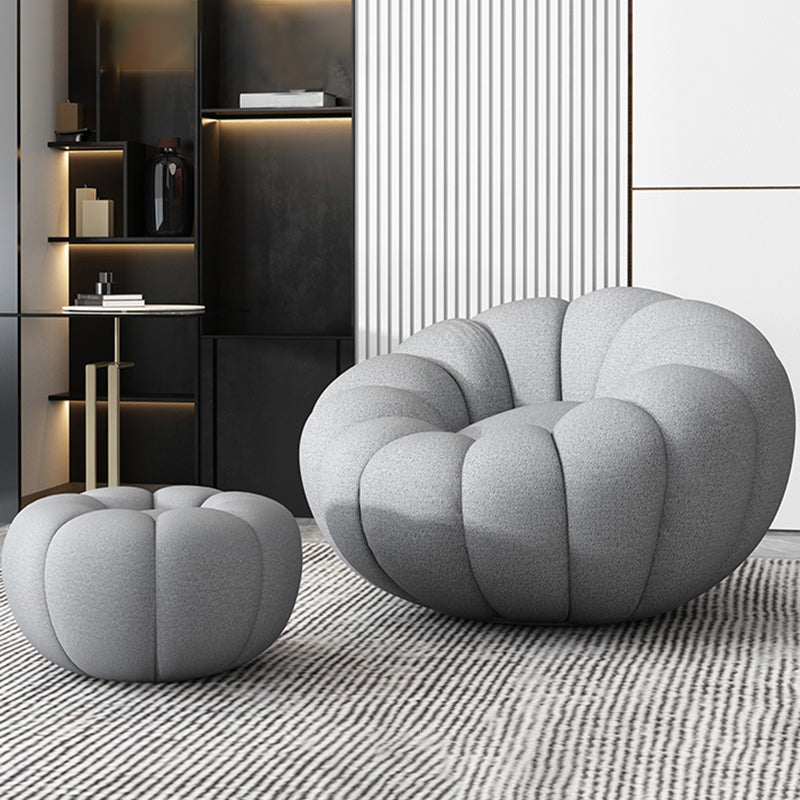 Faux Leather/Faux Fur Chair 37.4" L x 37.4" W x 25.6" H Convertible Chair