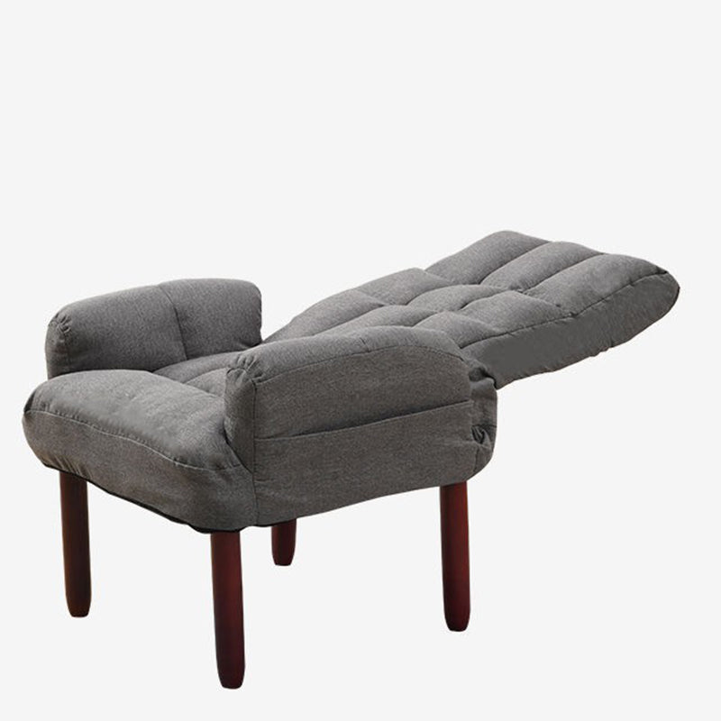 24.80" L x 25.59" W x 37.79" H Linen Convertible Chair Four-Leg Solid Wood Accent Chair