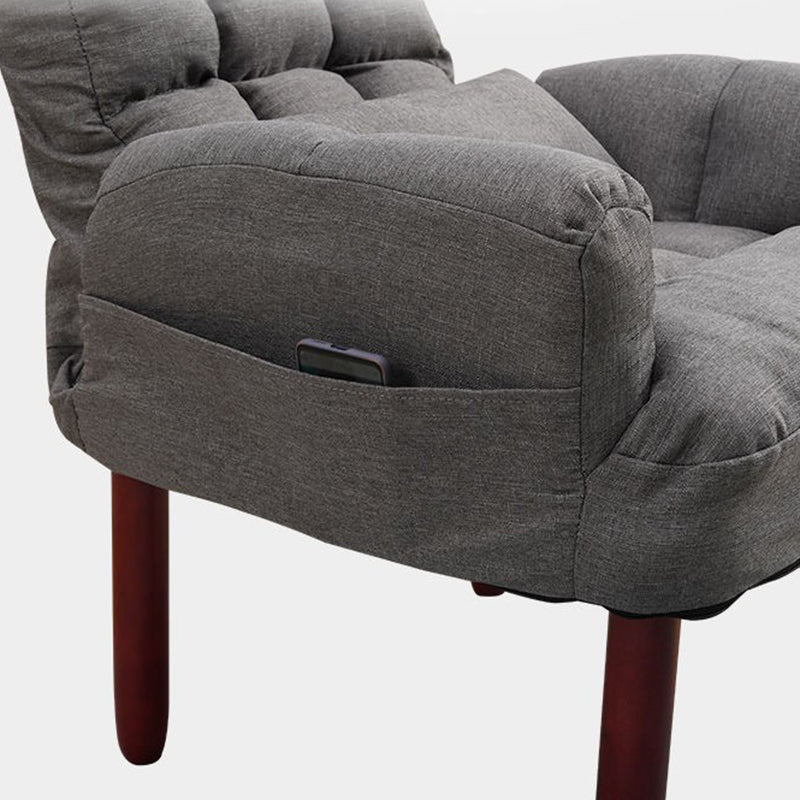 24.80" L x 25.59" W x 37.79" H Linen Convertible Chair Four-Leg Solid Wood Accent Chair