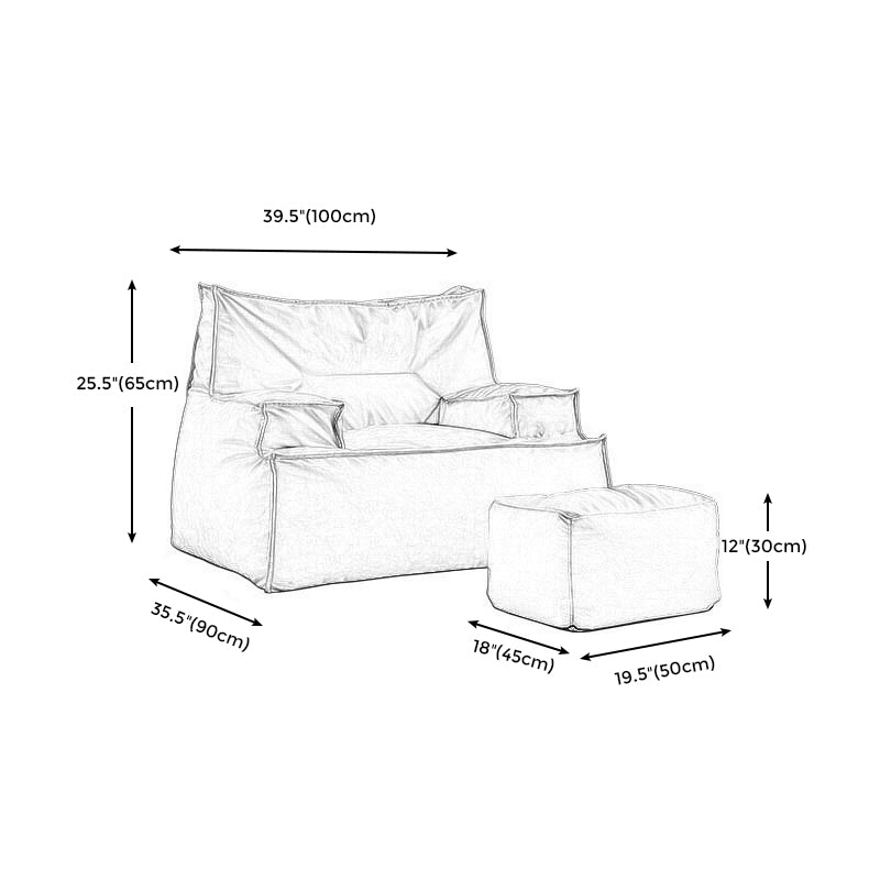 Faux Leather Arm Chair 39.3"L x 35.4" W x 25.5" H Arms Included Chair for Bedroom