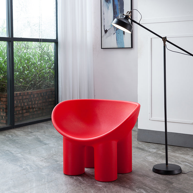 Four Leg Papasan Chair Armless Accent Chair with Fixed Back for Licing Room