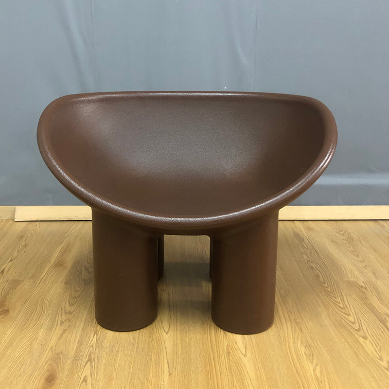 Four Leg Papasan Chair Armless Accent Chair with Fixed Back for Licing Room