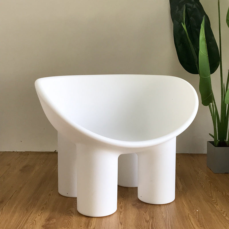 Four Leg Papasan Chair Armless Accent Chair with Fixed Back for Licing Room