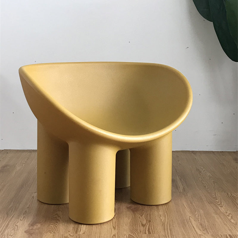 Four Leg Papasan Chair Armless Accent Chair with Fixed Back for Licing Room