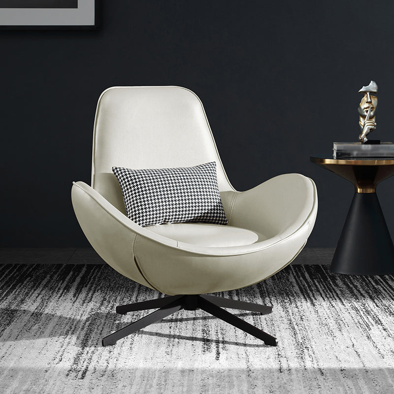 Faux Leather Slipper Chair 33.4" L x 30.3 " W x 20.8 " H Stacking Chair for Bedroom