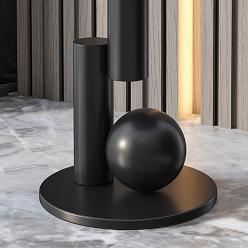 Modern Style Rock Slab Top with Black/gold Metal Work Base Side Table