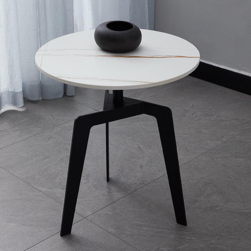 Modern Marble Top End Table 3 Mental Legs Sofa Side End Table for Living Room