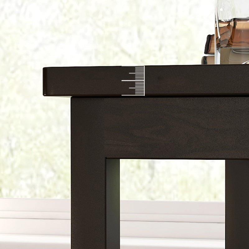 Scandinavian Wooden Geometric Side Table with Storage Shelf in Brown/Natural