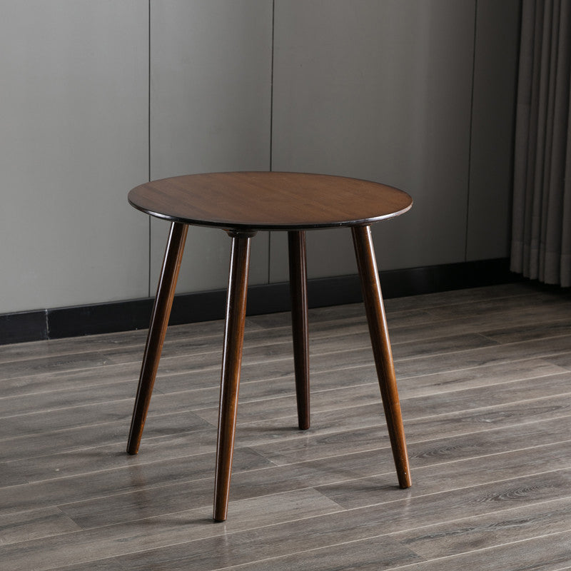 Brown/Natural Wood Living Room Side Table Round 4 Legs End Table