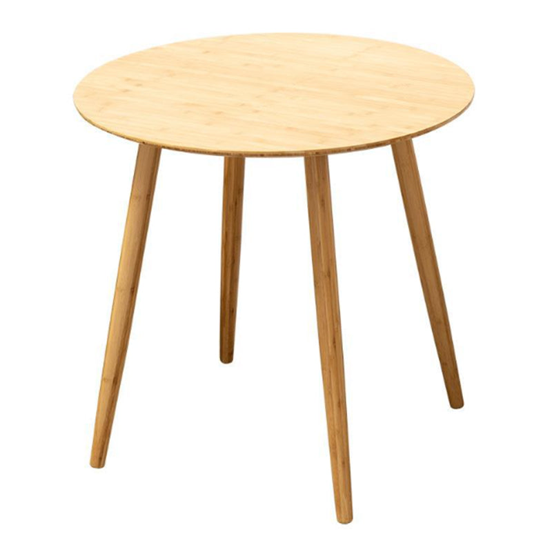 Brown/Natural Wood Living Room Side Table Round 4 Legs End Table