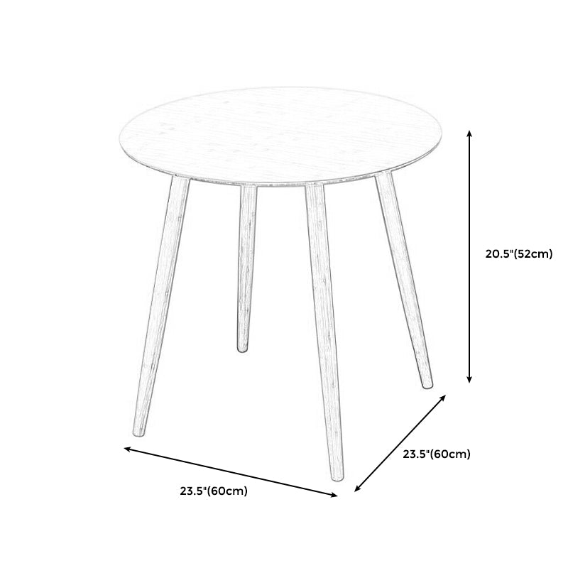 Brown/Natural Wood Living Room Side Table Round 4 Legs End Table