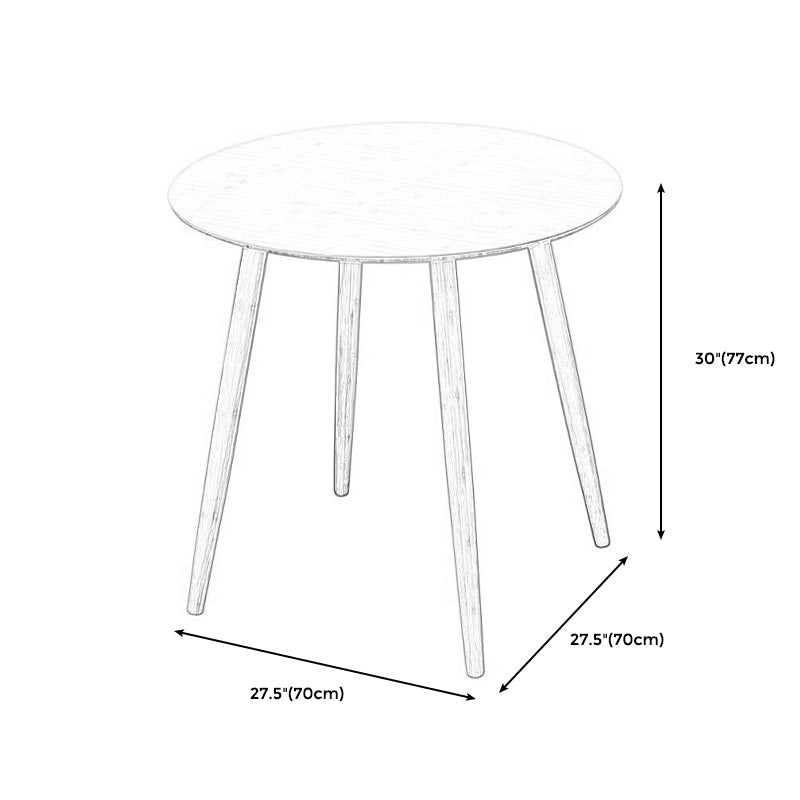 Brown/Natural Wood Living Room Side Table Round 4 Legs End Table