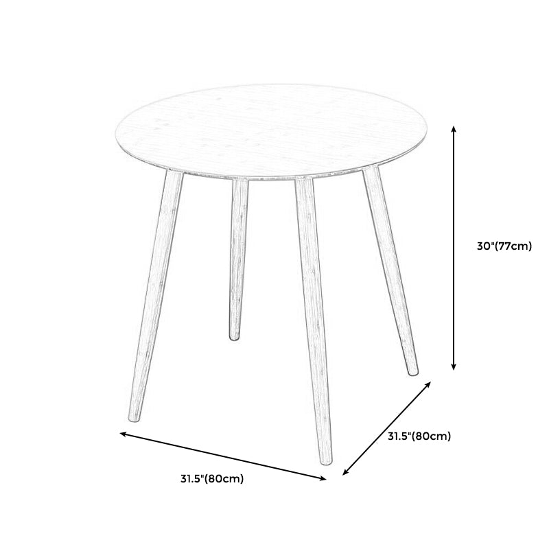 Brown/Natural Wood Living Room Side Table Round 4 Legs End Table