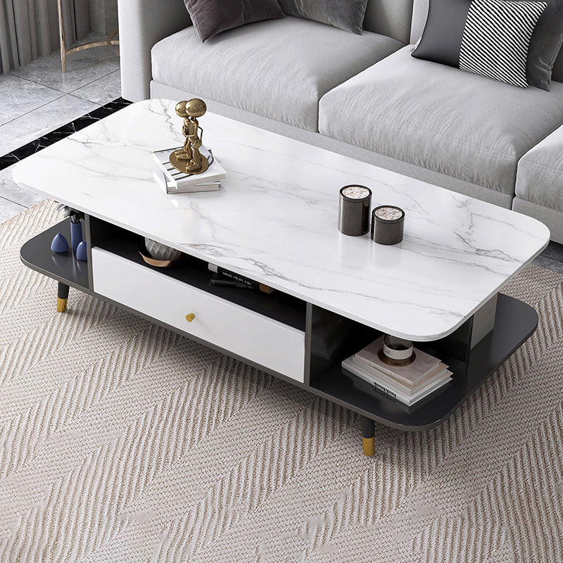 Modern Tray Top Coffee Table Wooden 4 Legs Cocktail Table for Home