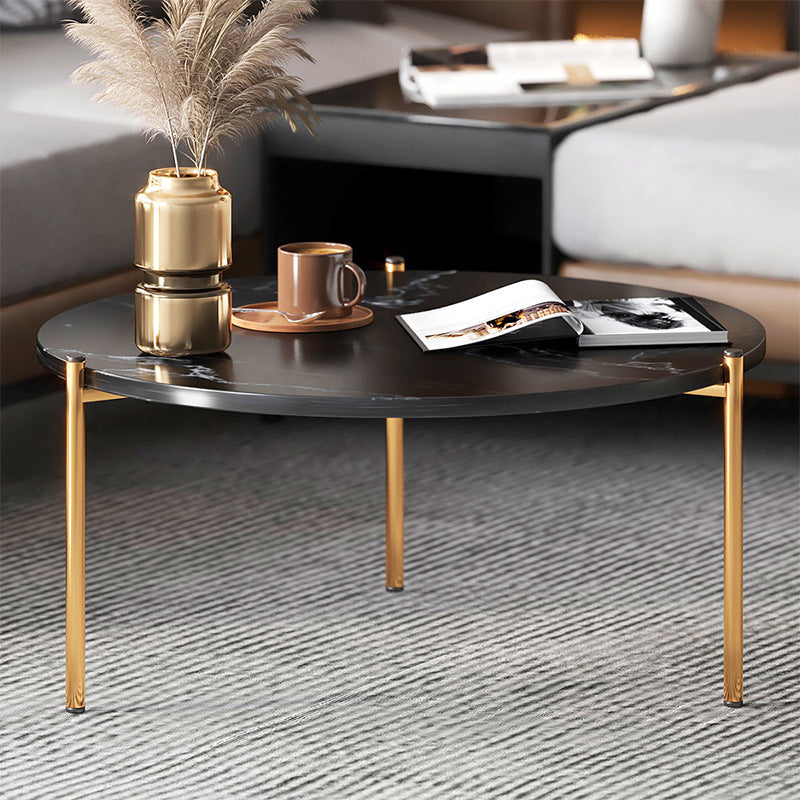 Round Coffee Table Contemporary 3 Legs Cocktail Table for Home